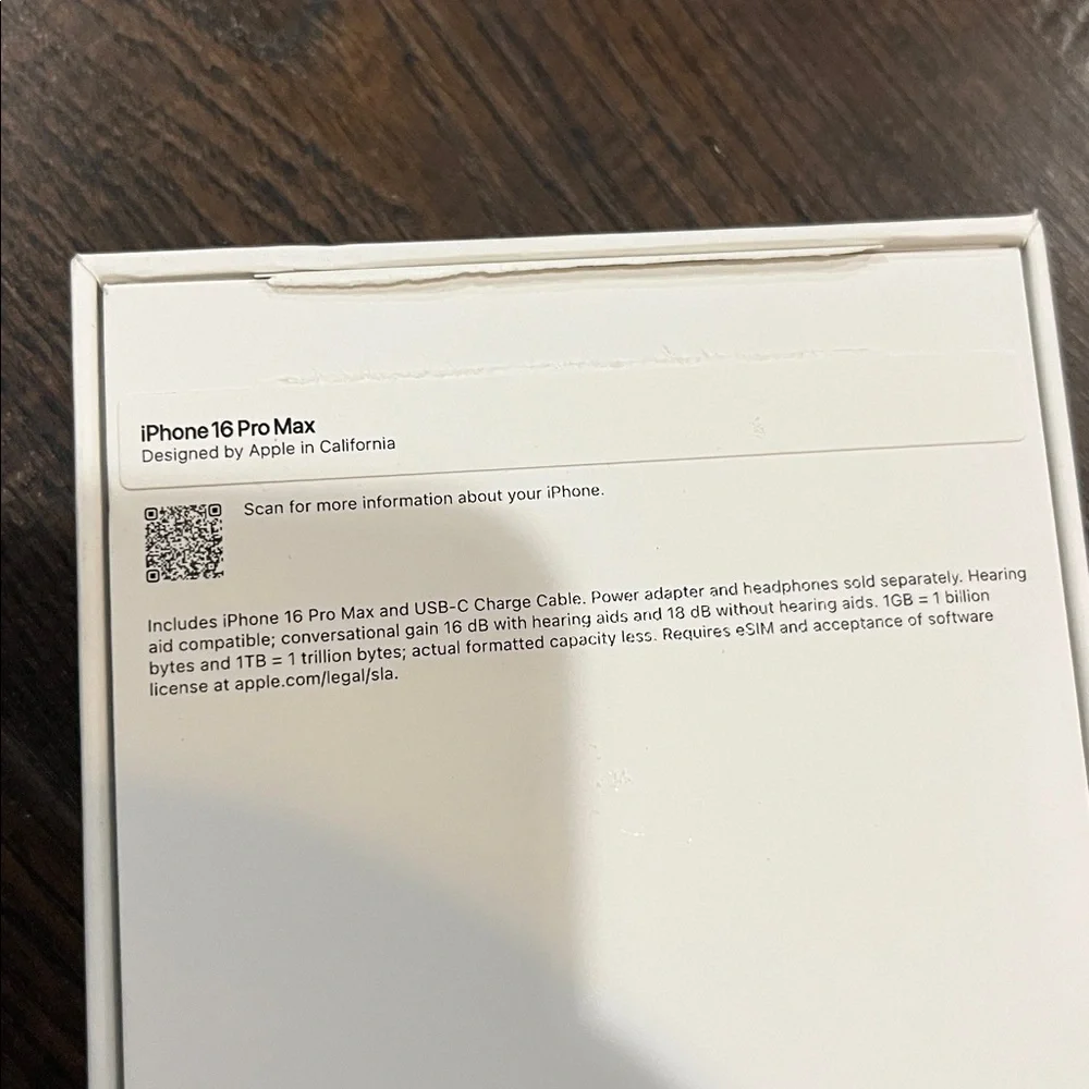 Original Apple Empty Box iPhone 16 Pro Max Black Titanium 256GB BOX ONLY